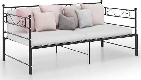 Czarne metalowe łóżko rozkładane 90x200 cm N6-E46
