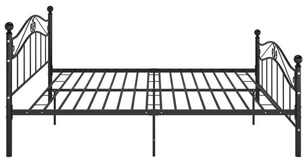 Czarne metalowe łóżko małżeńskie 200x200 cm T4-D19