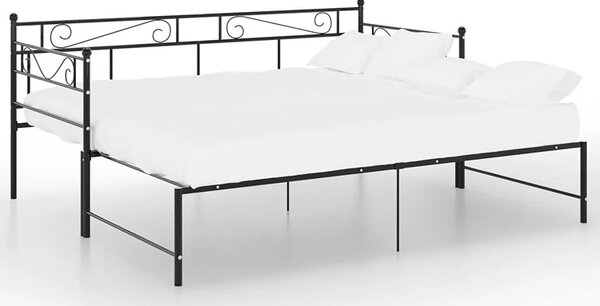 Czarne metalowe łóżko rozkładane 90x200 cm N6-E46