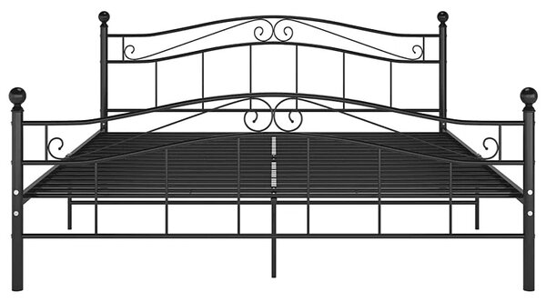 Czarne metalowe łóżko małżeńskie 200x200 cm T4-D19