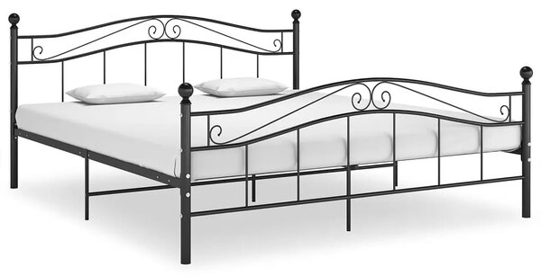 Czarne metalowe łóżko małżeńskie 200x200 cm T4-D19
