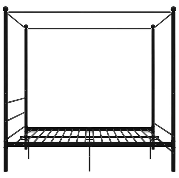 Czarne łóżko dwuosobowe z metalu 200x200 cm P1-L59