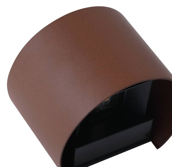 Lindby Smart LED kinkiet zewnętrzny Dara rdzawy okrągły CCT RGB Tuya Lindby, możliwość ściemniania, brązowy / rdzawy, tworzywo sztuczne, nowoczesny