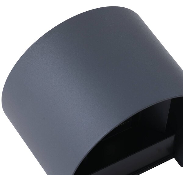 Lindby Smart – kinkiet zewnętrzny LED Dara, szary, okrągły, CCT RGB, Tuya Dara Lindby, możliwość ściemniania, aluminiowy / szary / cynkowy, tworzywo sztuczne, nowoczesny