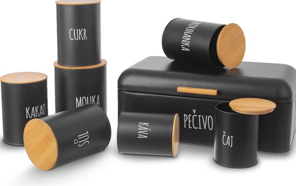Orion Pojemnik blaszany na cukier BLACK