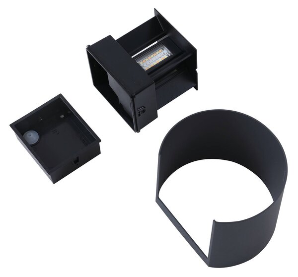 Lindby Smart – kinkiet zewnętrzny LED Dara, szary, okrągły, CCT RGB, Tuya Dara Lindby, możliwość ściemniania, aluminiowy / szary / cynkowy, tworzywo sztuczne, nowoczesny