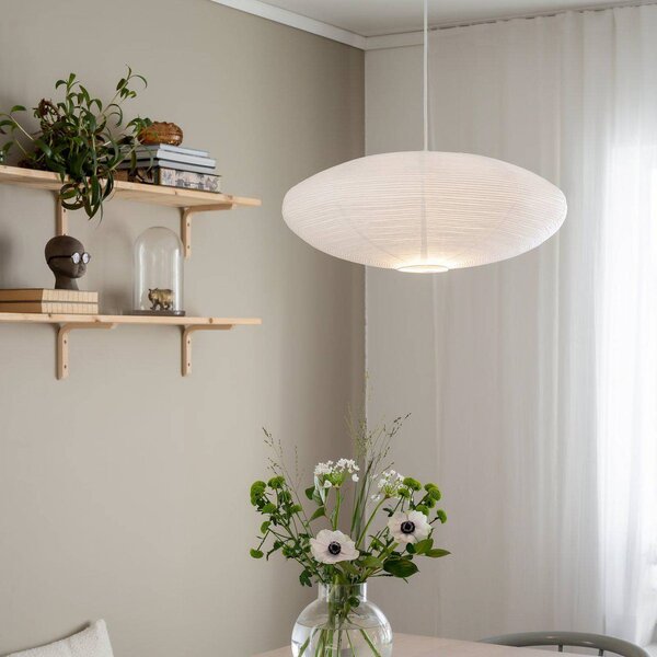 PR Home Lampa wisząca Yuni, możliwość ściemniania, biały / opal, salon / jadalnia, papier / lunolit / lunopal, skandynawski