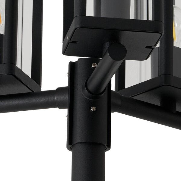 Lampa zewnętrzna Lucande Siveta, 240 cm, 3-punktowa, czarny, E27, IP65 Siveta Lucande, możliwość ściemniania, czarny, aluminium