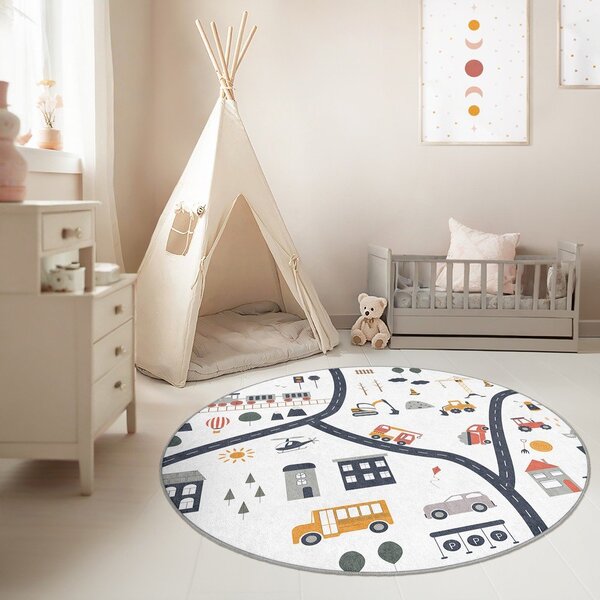 Dziecięcy dywan do zabawy odpowiedni do prania ø120 cm World Around Me – Mila Home