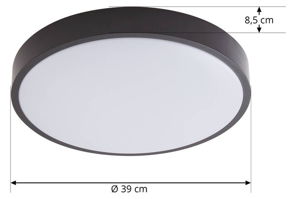 Lampa sufitowa LED Medon Lindby, czarny, łazienka, metal, nowoczesny