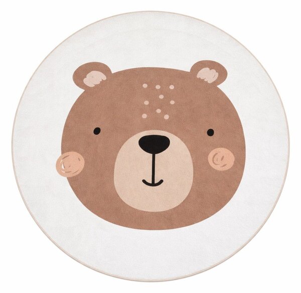 Brązowo-kremowy dywan dziecięcy odpowiedni do prania ø100 cm Teddy Bear – Mila Home