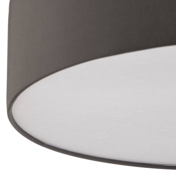 Lampa sufitowa Rondo TK Lighting, możliwość ściemniania, aluminiowy / szary / cynkowy, sypialnia, tkanina / materiał / jedwab, nowoczesny