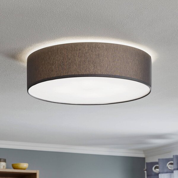 Lampa sufitowa Rondo TK Lighting, możliwość ściemniania, aluminiowy / szary / cynkowy, sypialnia, tkanina / materiał / jedwab, nowoczesny
