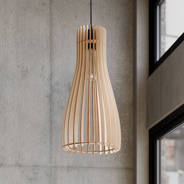 Lampa wisząca Furn Envostar, możliwość ściemniania, jasne drewno, salon / jadalnia, drewno, skandynawski