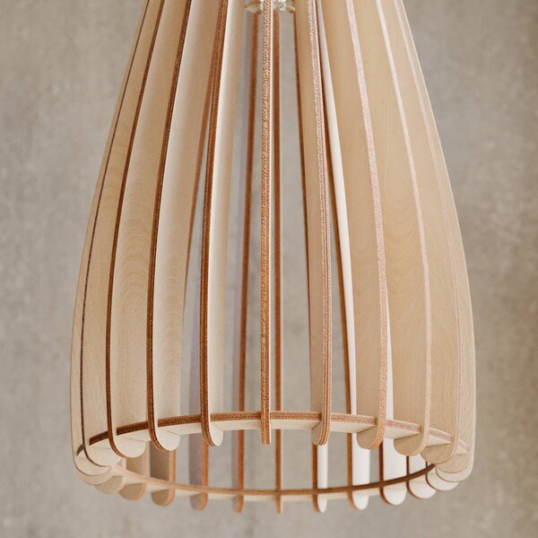 Lampa wisząca Furn Envostar, możliwość ściemniania, jasne drewno, salon / jadalnia, drewno, skandynawski