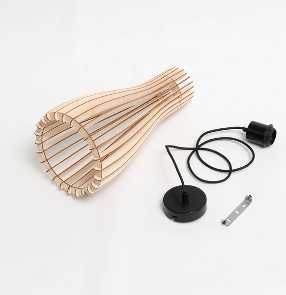 Lampa wisząca Furn Envostar, możliwość ściemniania, jasne drewno, salon / jadalnia, drewno, skandynawski