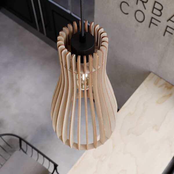 Lampa wisząca Furn Envostar, możliwość ściemniania, jasne drewno, salon / jadalnia, drewno, skandynawski
