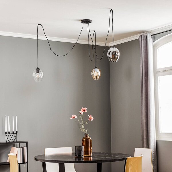 Lampa wisząca szklana Starla EMIBIG LIGHTING, możliwość ściemniania, czarny, salon / jadalnia, szkło, nowoczesny