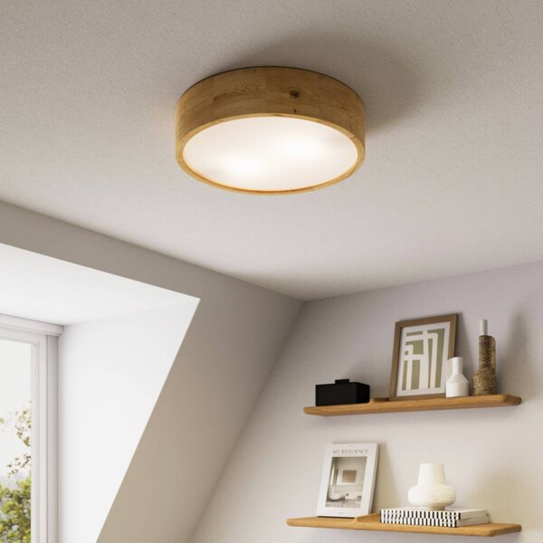 Lampa sufitowa Kerio Envostar, możliwość ściemniania, salon / jadalnia, drewno, nowoczesny