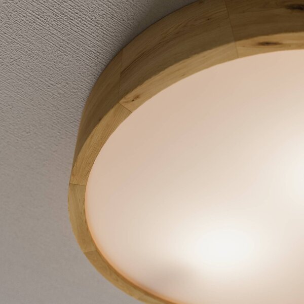Lampa sufitowa Kerio Envostar, możliwość ściemniania, salon / jadalnia, drewno, nowoczesny