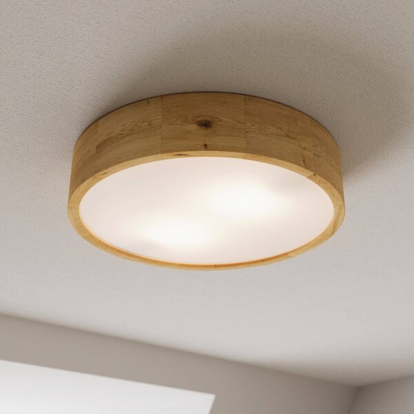 Lampa sufitowa Kerio Envostar, możliwość ściemniania, salon / jadalnia, drewno, nowoczesny