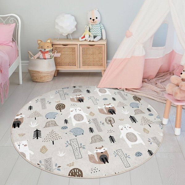 Dywan dziecięcy odpowiedni do prania ø120 cm Forest Friends – Mila Home