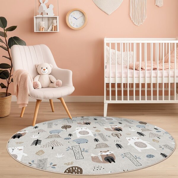 Dywan dziecięcy odpowiedni do prania ø120 cm Forest Friends – Mila Home