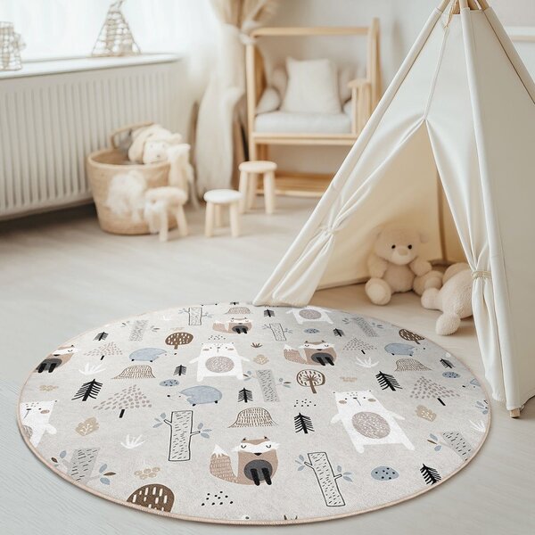 Dywan dziecięcy odpowiedni do prania ø120 cm Forest Friends – Mila Home