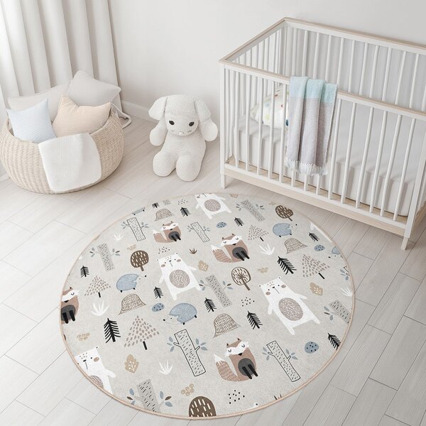 Dywan dziecięcy odpowiedni do prania ø120 cm Forest Friends – Mila Home