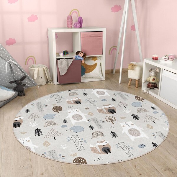 Dywan dziecięcy odpowiedni do prania ø120 cm Forest Friends – Mila Home