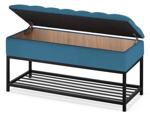 Pikowana pufa ze schowkiem LOFT - Sea Green