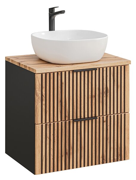 Wisząca szafka umywalkowa 60 cm z lamelami T2-H01