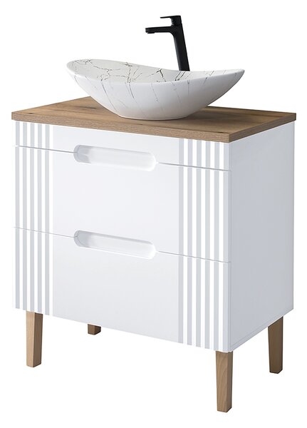 Biała szafka umywalkowa 80 cm R0-G61