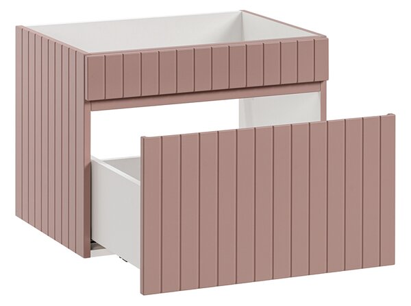 Różowa szafka pod umywalkę 60 cm z lamelami E0-G81