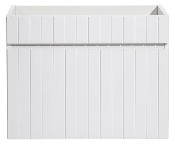 Biała ścienna szafka umywalkowa 60 cm z lamelami P0-K09