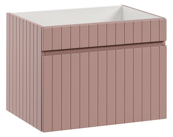 Różowa szafka pod umywalkę 60 cm z lamelami E0-G81