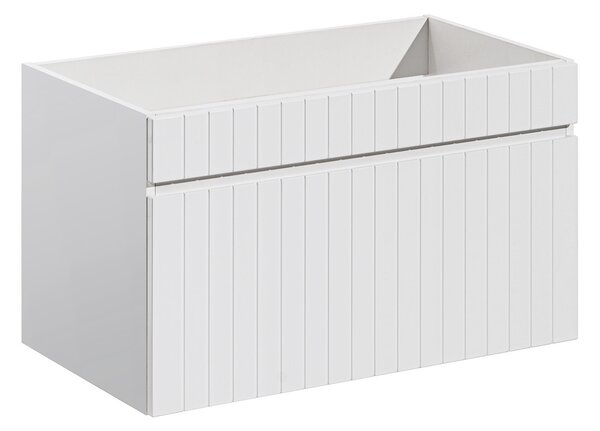 Biała szafka umywalkowa z lamelami 80 cm W8-H67