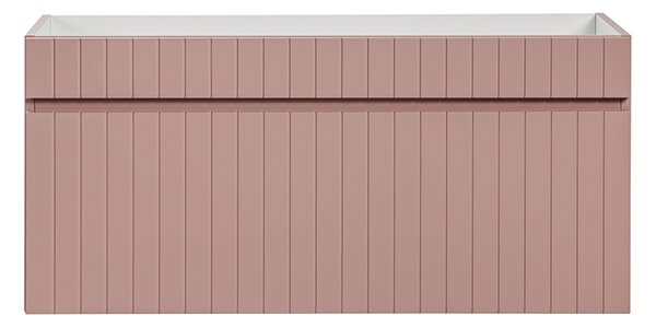 Ścienna szafka umywalkowa 100 cm z lamelami róż K7-F94