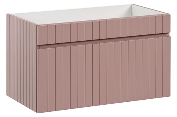 Szafka umywalkowa różowa 80 cm z lamelami - Dione 5X