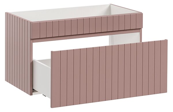 Szafka umywalkowa różowa 80 cm z lamelami D1-N71