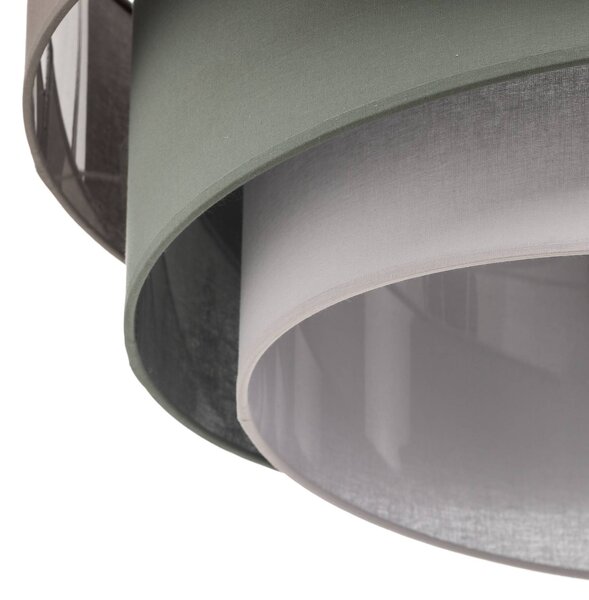 Lampa sufitowa Trio monocolor Euluna, możliwość ściemniania, aluminiowy / szary / cynkowy, salon / jadalnia, tkanina / materiał / jedwab, nowoczesny
