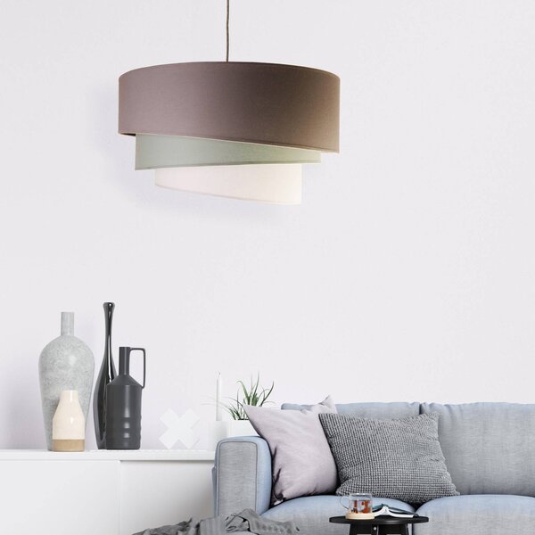 Lampa sufitowa Trio monocolor Euluna, możliwość ściemniania, aluminiowy / szary / cynkowy, salon / jadalnia, tkanina / materiał / jedwab, nowoczesny