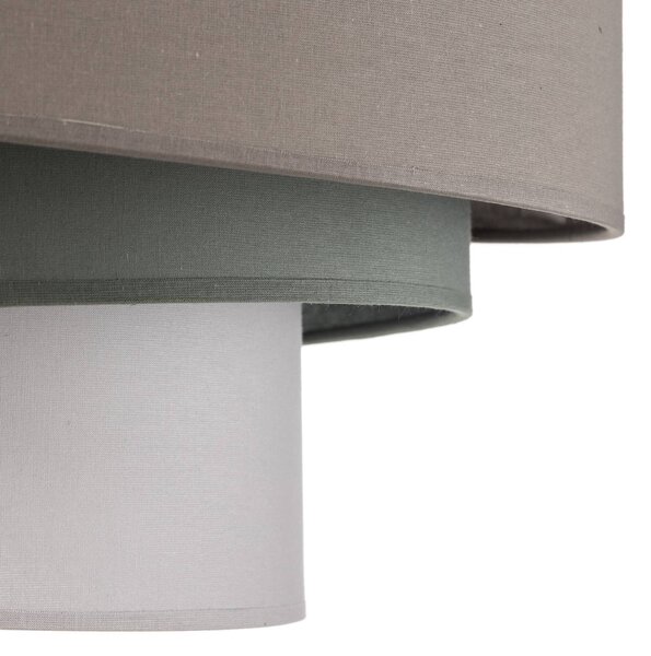Lampa sufitowa Trio monocolor Euluna, możliwość ściemniania, aluminiowy / szary / cynkowy, salon / jadalnia, tkanina / materiał / jedwab, nowoczesny