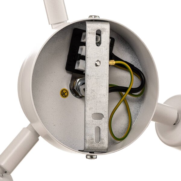 Lampa sufitowa Trio monocolor Euluna, możliwość ściemniania, aluminiowy / szary / cynkowy, salon / jadalnia, tkanina / materiał / jedwab, nowoczesny