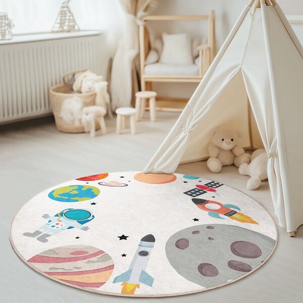 Dziecięcy dywan do zabawy odpowiedni do prania ø120 cm Space Trip – Mila Home