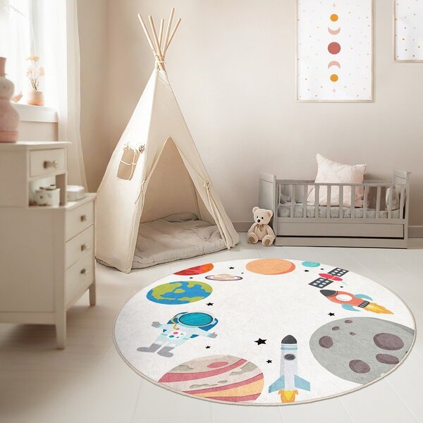 Dziecięcy dywan do zabawy odpowiedni do prania ø120 cm Space Trip – Mila Home
