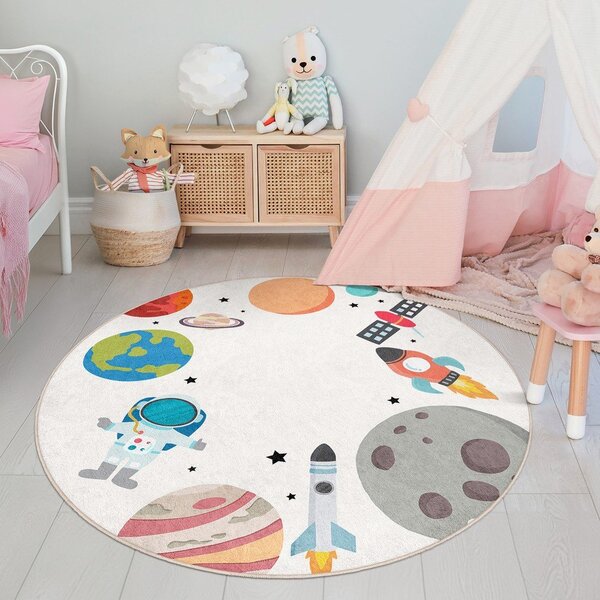 Dziecięcy dywan do zabawy odpowiedni do prania ø120 cm Space Trip – Mila Home