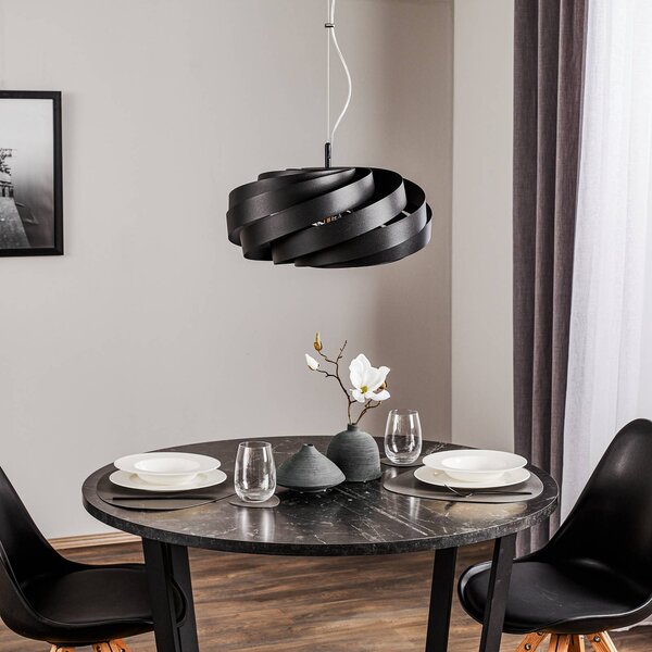 Lampa wisząca Vento Domiluce, możliwość ściemniania, czarny, salon / jadalnia, metal, nowoczesny