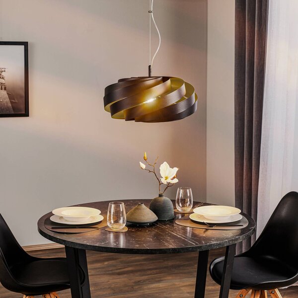 Lampa wisząca Vento Domiluce, możliwość ściemniania, czarny, salon / jadalnia, metal, nowoczesny