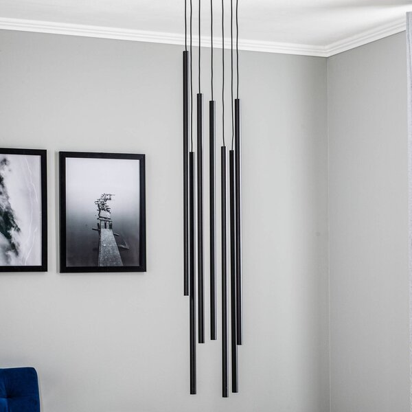 Lampa wisząca Laser Nowodvorski Lighting, możliwość ściemniania, czarny, salon / jadalnia, metal, nowoczesny